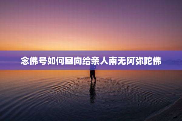 念佛号如何回向给亲人南无阿弥陀佛