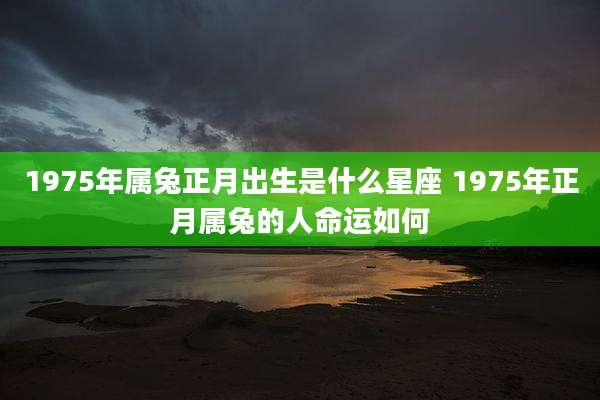 1975年属兔正月出生是什么星座 1975年正月属兔的人命运如何