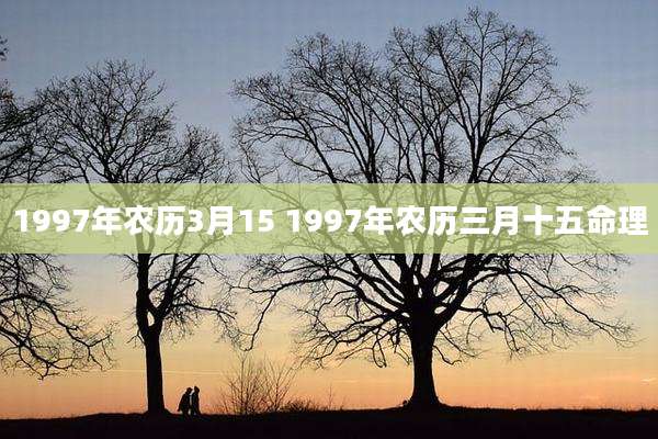 1997年农历3月15 1997年农历三月十五命理