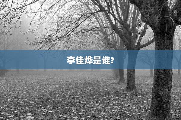 李佳烨是谁?