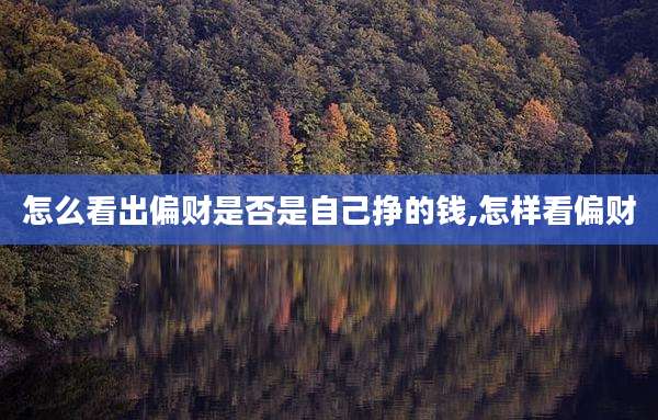 怎么看出偏财是否是自己挣的钱,怎样看偏财