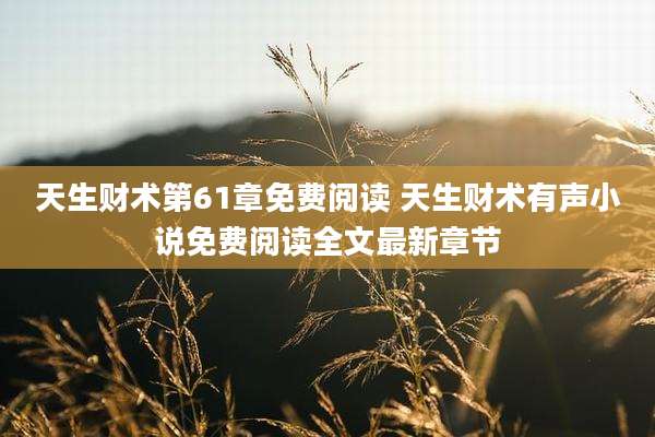 天生财术第61章免费阅读 天生财术有声小说免费阅读全文最新章节