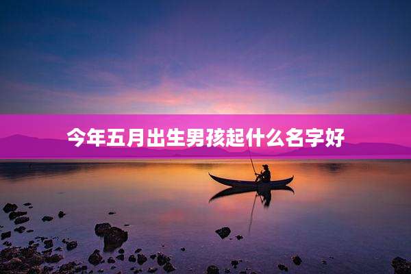 今年五月出生男孩起什么名字好
