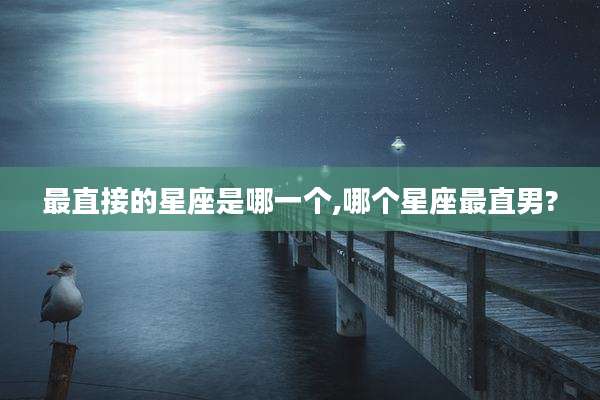 最直接的星座是哪一个,哪个星座最直男?