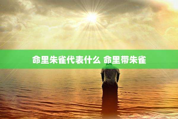 命里朱雀代表什么 命里带朱雀