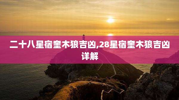 二十八星宿奎木狼吉凶,28星宿奎木狼吉凶详解