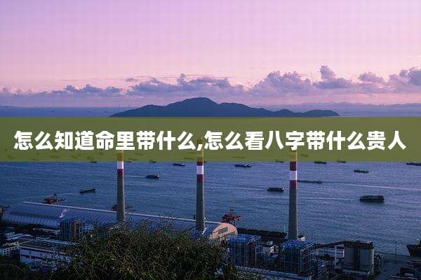 怎么知道命里带什么,怎么看八字带什么贵人