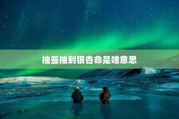 抽签抽到银杏命是啥意思