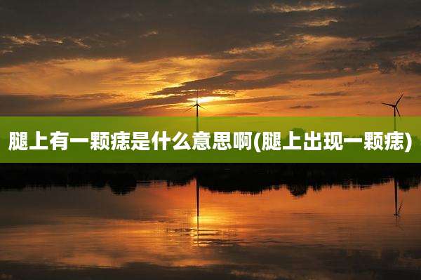 腿上有一颗痣是什么意思啊(腿上出现一颗痣)