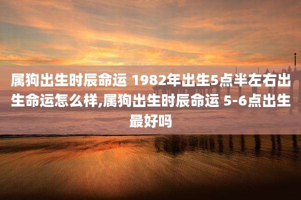 属狗出生时辰命运 1982年出生5点半左右出生命运怎么样,属狗出生时辰命运 5-6点出生最好吗