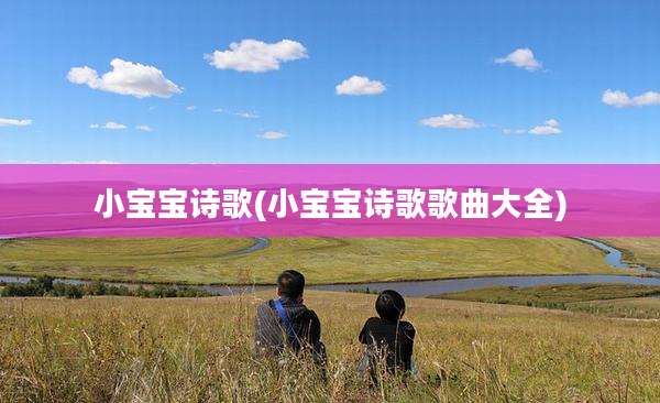 小宝宝诗歌(小宝宝诗歌歌曲大全)