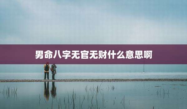 男命八字无官无财什么意思啊