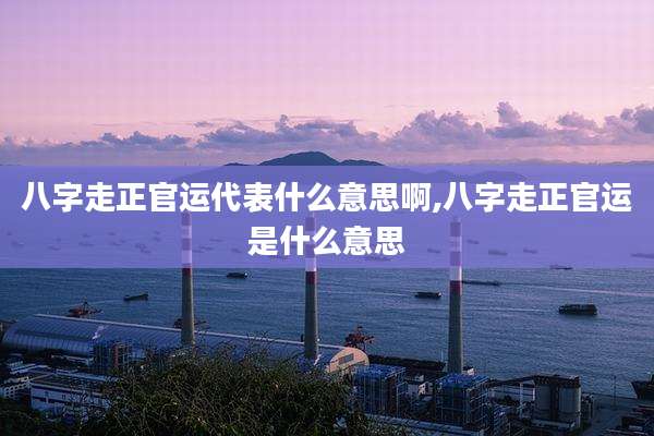 八字走正官运代表什么意思啊,八字走正官运是什么意思