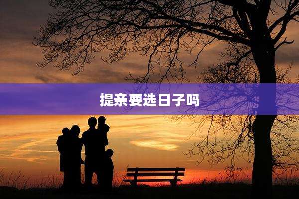 提亲要选日子吗