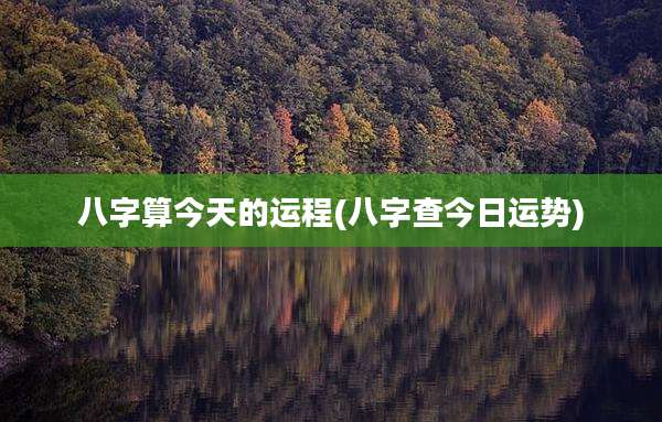 八字算今天的运程(八字查今日运势)