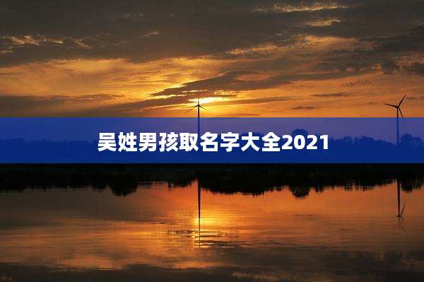 吴姓男孩取名字大全2021