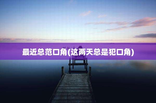 最近总范口角(这两天总是犯口角)