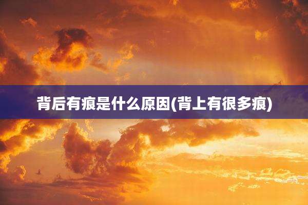 背后有痕是什么原因(背上有很多痕)