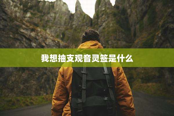 我想抽支观音灵签是什么