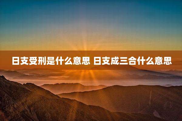 日支受刑是什么意思 日支成三合什么意思