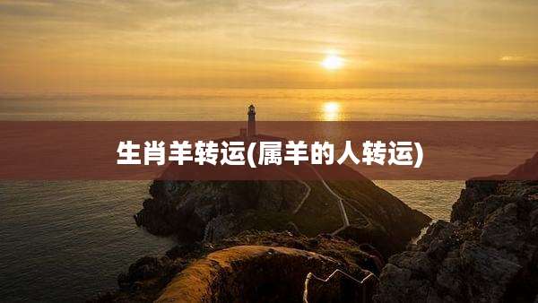 生肖羊转运(属羊的人转运)