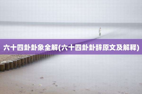 六十四卦卦象全解(六十四卦卦辞原文及解释)