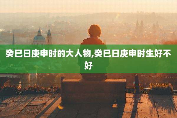 癸巳日庚申时的大人物,癸巳日庚申时生好不好