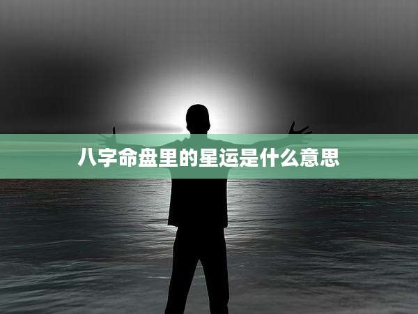 八字命盘里的星运是什么意思