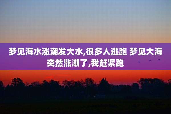 梦见海水涨潮发大水,很多人逃跑 梦见大海突然涨潮了,我赶紧跑