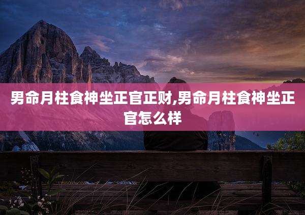 男命月柱食神坐正官正财,男命月柱食神坐正官怎么样