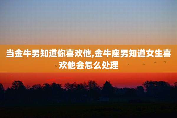 当金牛男知道你喜欢他,金牛座男知道女生喜欢他会怎么处理