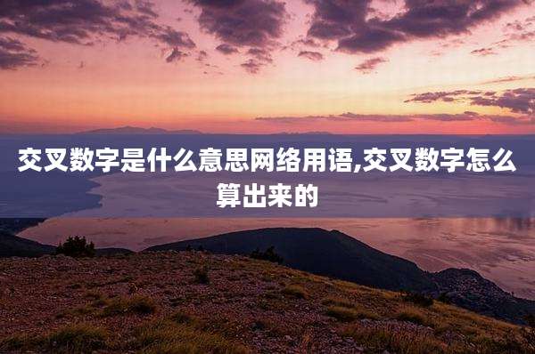 交叉数字是什么意思网络用语,交叉数字怎么算出来的