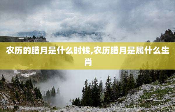 农历的腊月是什么时候,农历腊月是属什么生肖