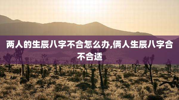 两人的生辰八字不合怎么办,俩人生辰八字合不合适