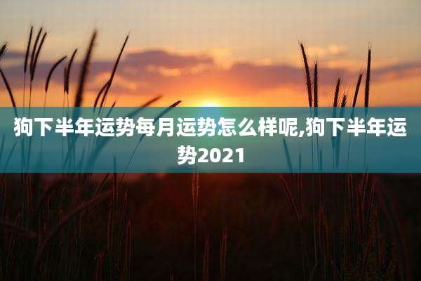 狗下半年运势每月运势怎么样呢,狗下半年运势2021