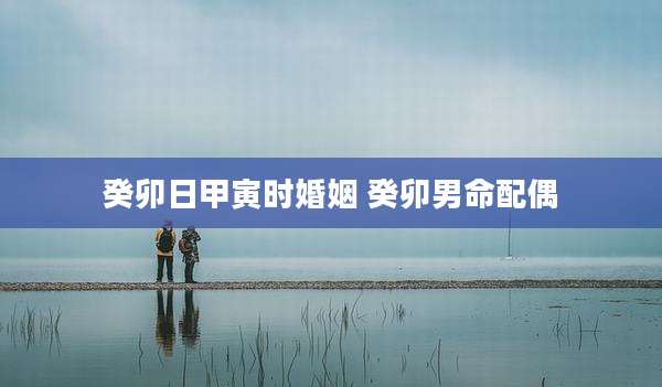 癸卯日甲寅时婚姻 癸卯男命配偶