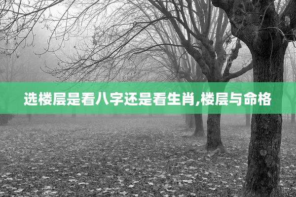 选楼层是看八字还是看生肖,楼层与命格