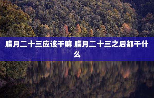 腊月二十三应该干嘛 腊月二十三之后都干什么