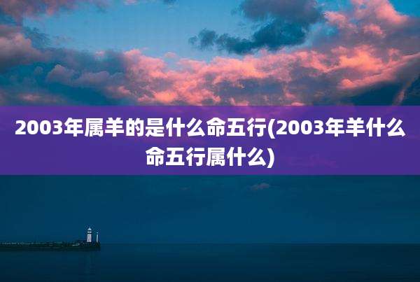 2003年属羊的是什么命五行(2003年羊什么命五行属什么)