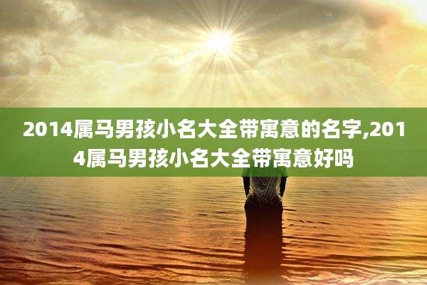 2014属马男孩小名大全带寓意的名字,2014属马男孩小名大全带寓意好吗