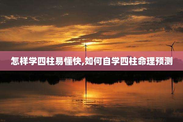 怎样学四柱易懂快,如何自学四柱命理预测
