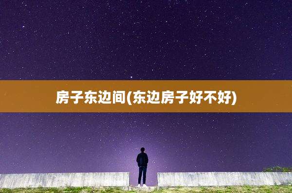 房子东边间(东边房子好不好)