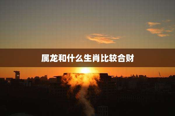 属龙和什么生肖比较合财