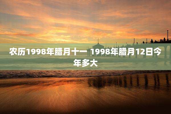 农历1998年腊月十一 1998年腊月12日今年多大