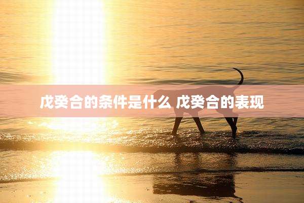 戊癸合的条件是什么 戊癸合的表现