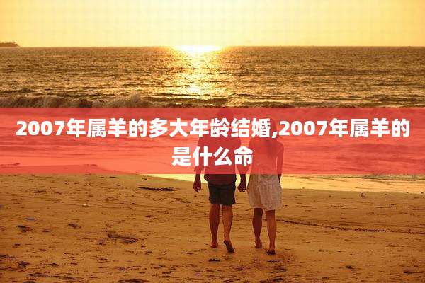 2007年属羊的多大年龄结婚,2007年属羊的是什么命
