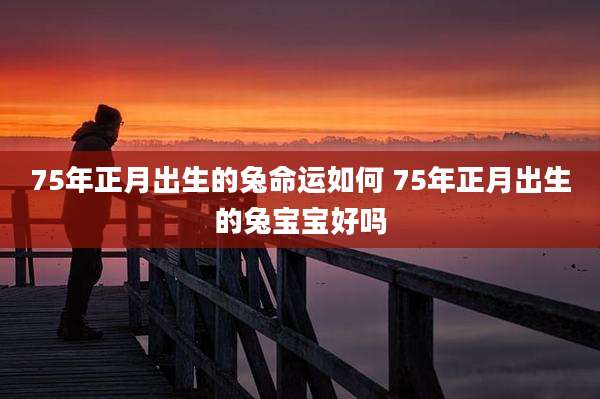 75年正月出生的兔命运如何 75年正月出生的兔宝宝好吗