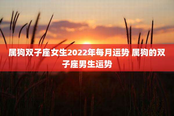 属狗双子座女生2022年每月运势 属狗的双子座男生运势