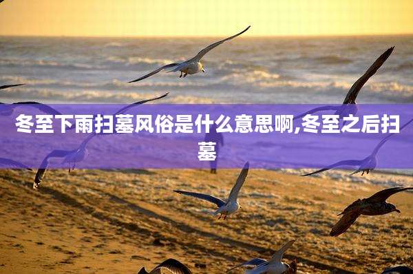 冬至下雨扫墓风俗是什么意思啊,冬至之后扫墓