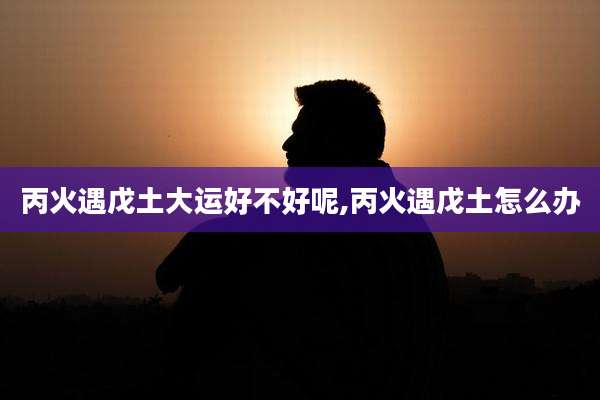 丙火遇戊土大运好不好呢,丙火遇戊土怎么办
